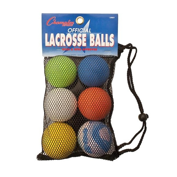 Champion Sports CHSLBSET Lacrosse Ball Official Size; Set of 6